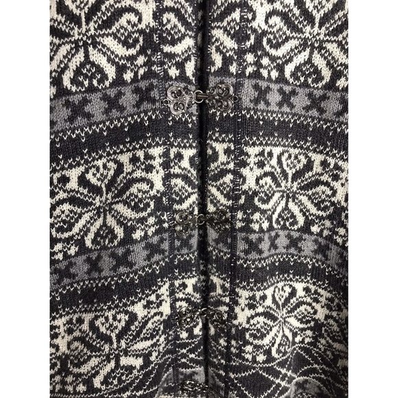 Vintage Woolrich Cardigan Sweater Women's Large Nordic Fair Isle Metal Clasps - Picture 5 of 10